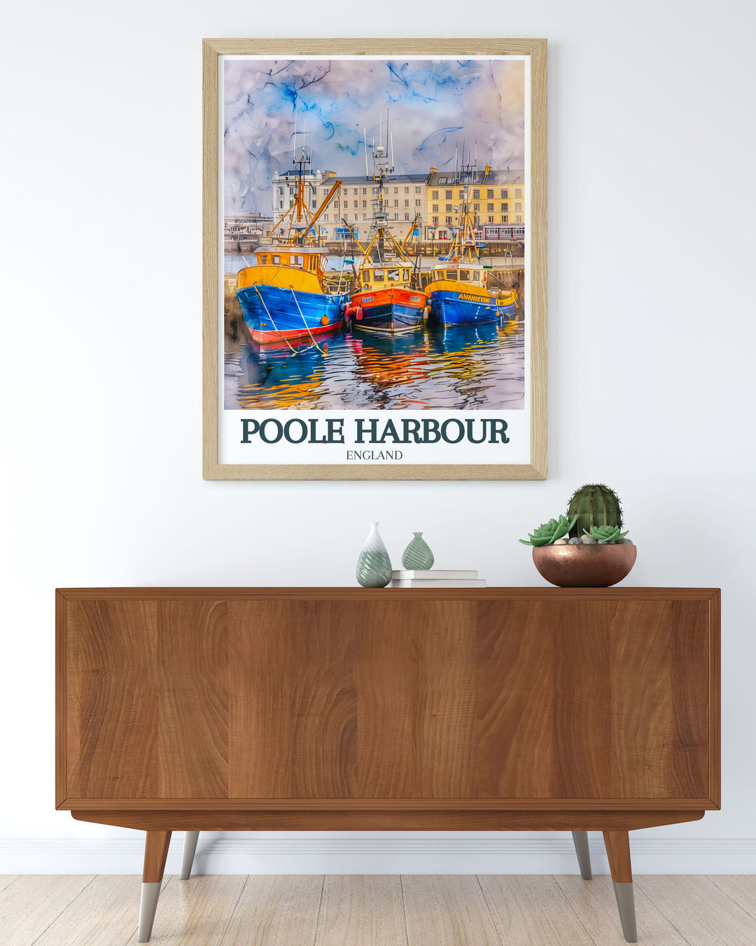 Stunning travel poster of Poole Harbour showcasing the charm of Borough of Poole Holes Bay an exquisite piece of England wall decor ideal for birthdays anniversaries or special occasions