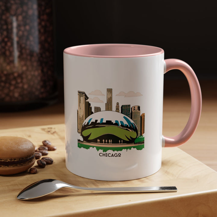 Celebrate Chicago with this Illinois mug adorned with detailed skyline designs. Made from durable ceramic, it is dishwasher and microwave safe, making it practical for everyday use and an excellent keepsake for travelers and city lovers.