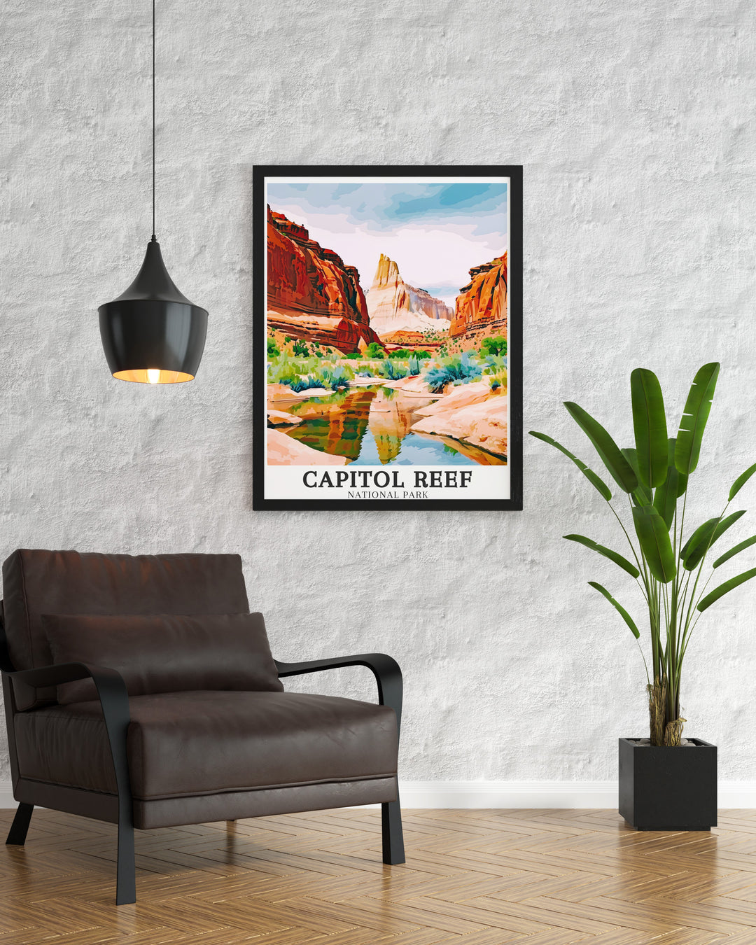 Waterpocket Fold Canvas Art brings the stunning geological formations of Capitol Reef National Park into your living space, capturing the vibrant colors and dramatic landscapes that define Utahs red rock country.