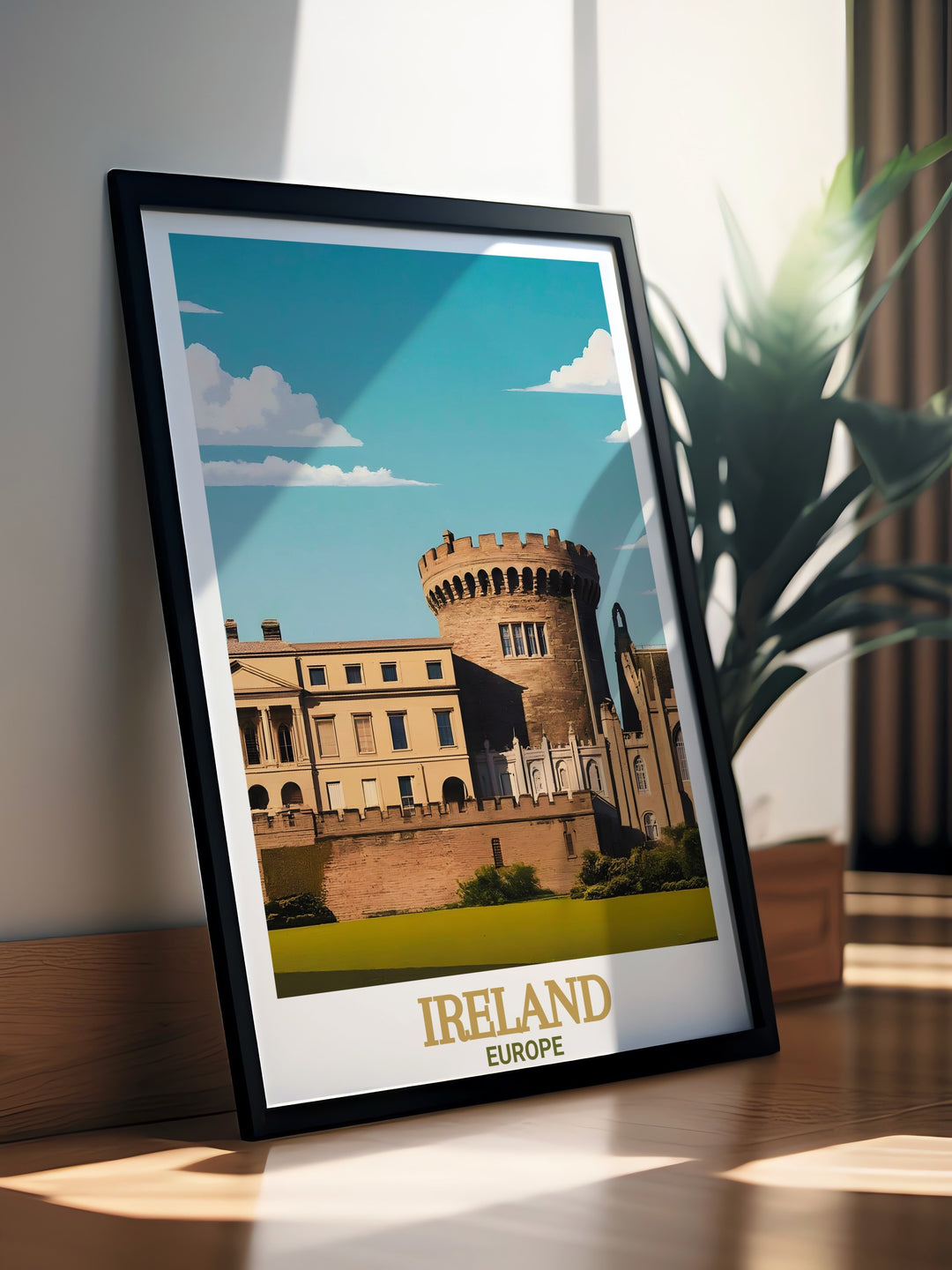 With its depiction of both the historic Dublin Castle and modern Dublin streets, this art print offers a unique view of Irelands capital. Great for travel enthusiasts, this piece brings together the past and present of one of Europes great cities.