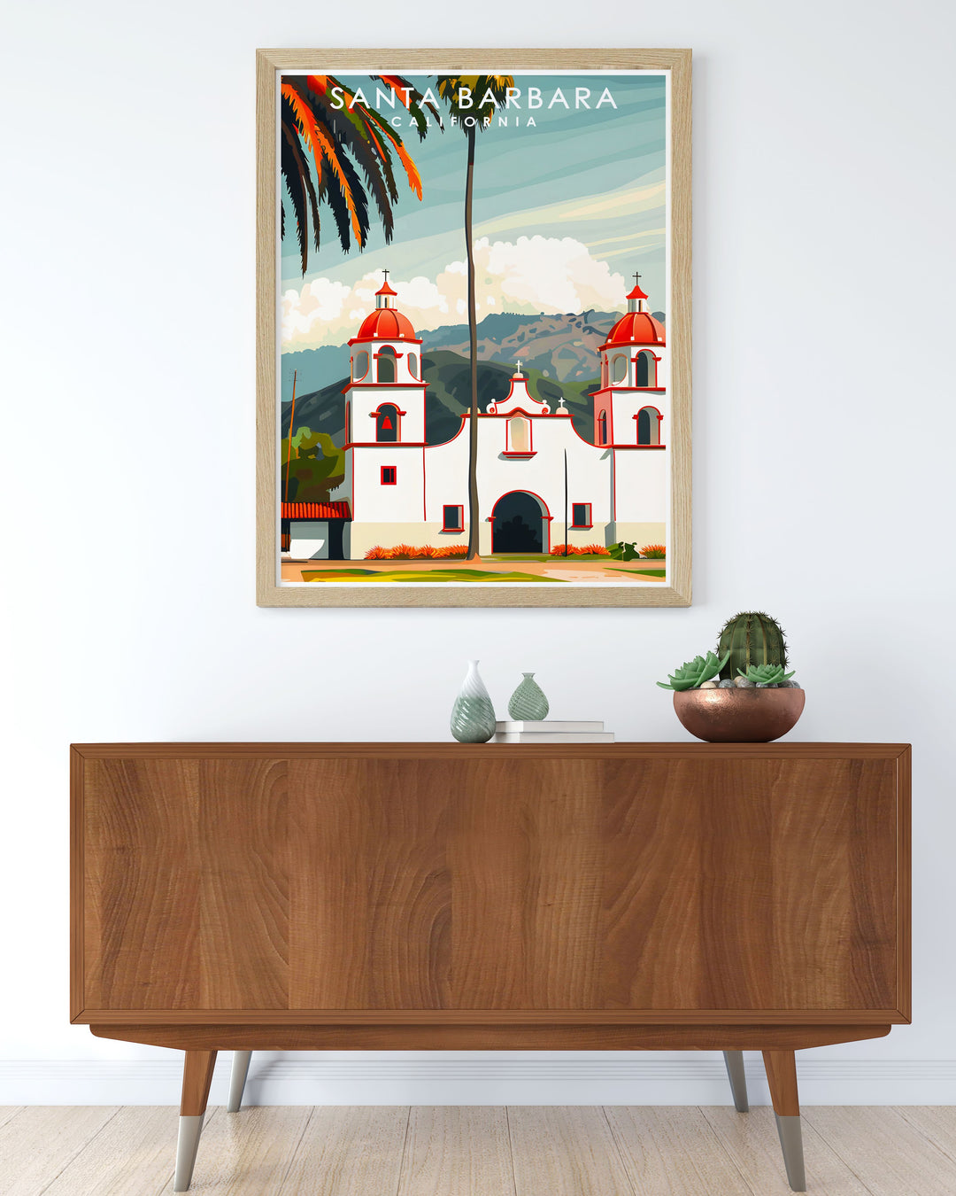 Santa Barbara Map Art Print featuring the Santa Barbara Mission and colorful street map design adds a unique element to your decor ideal for those who love coastal cities and urban art this print is perfect for any room or as a thoughtful gift