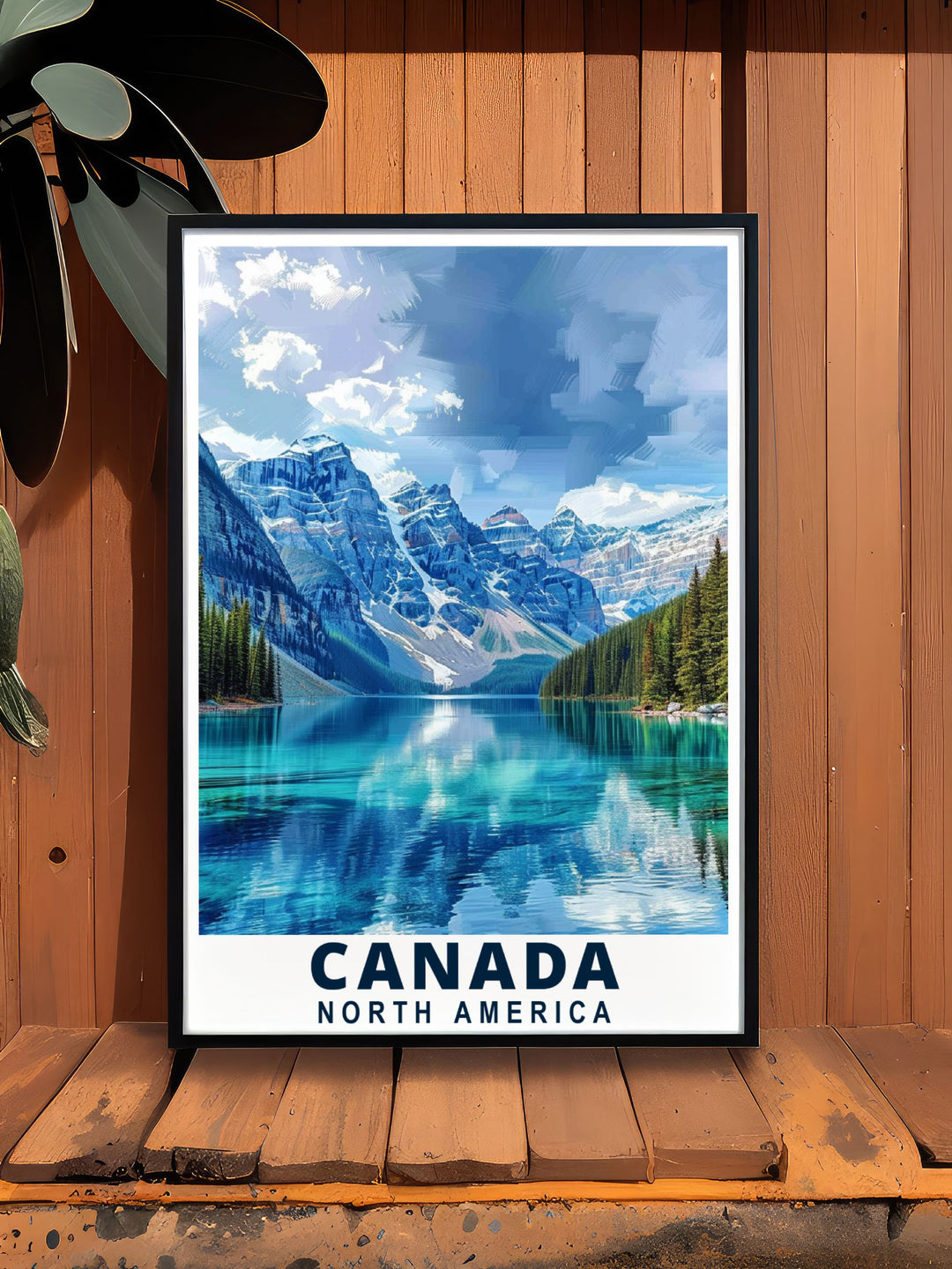 This poster artfully depicts the natural beauty of Banff National Park and the serene environment of Lake Louise, offering a perfect blend of Canadas landscapes and cultural landmarks for your decor.