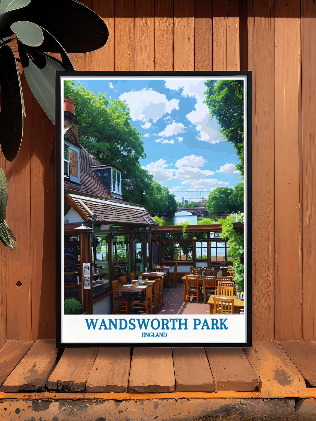 Featuring the serene landscapes of Wandsworth Park, this modern wall decor piece combines contemporary design with historical charm. Ideal for those looking to celebrate Londons rich cultural history while adding a stylish element to their home, it bridges the past with the present seamlessly, capturing the parks essence.