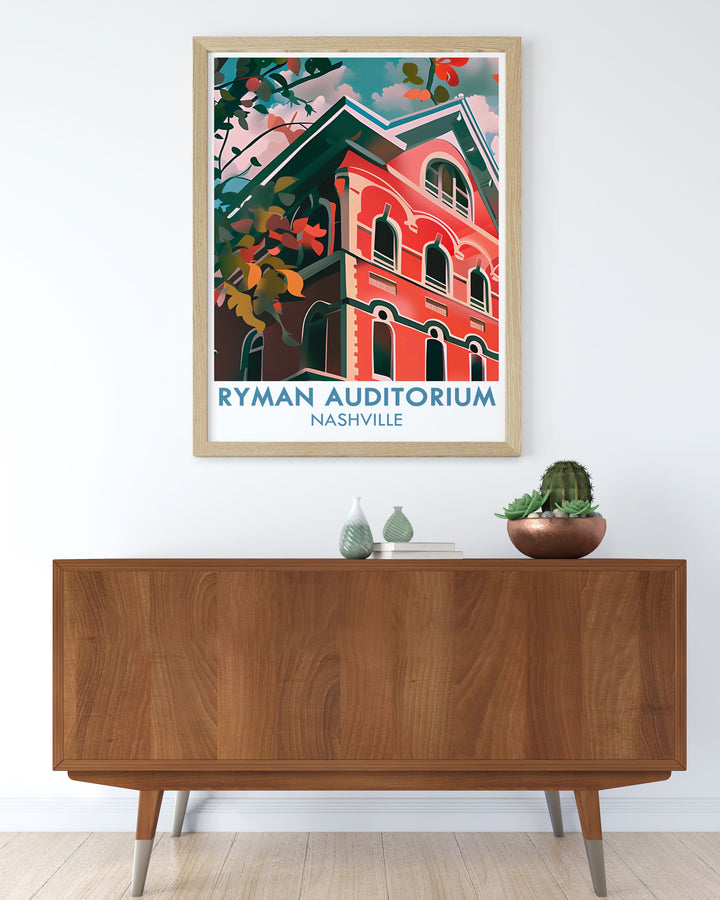 Beautiful Ryman Auditorium framed prints perfect country music gift elegant home decor stunning modern art for Nashville Tennessee lovers