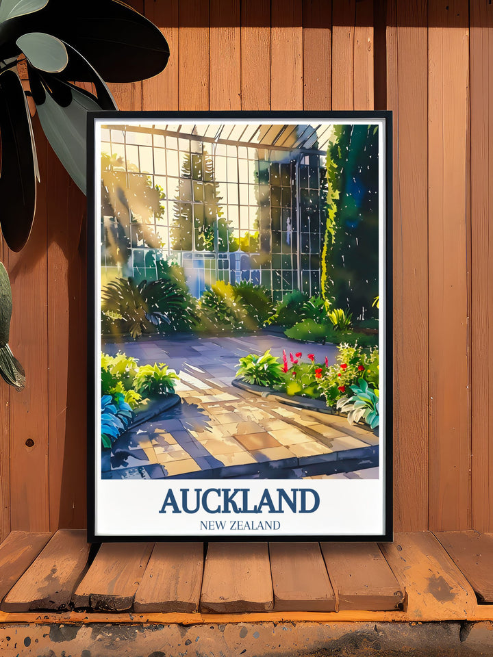 High-quality print of the Wintergardens in Auckland, New Zealand, capturing the botanical treasures and serene ambiance of this unique area.
