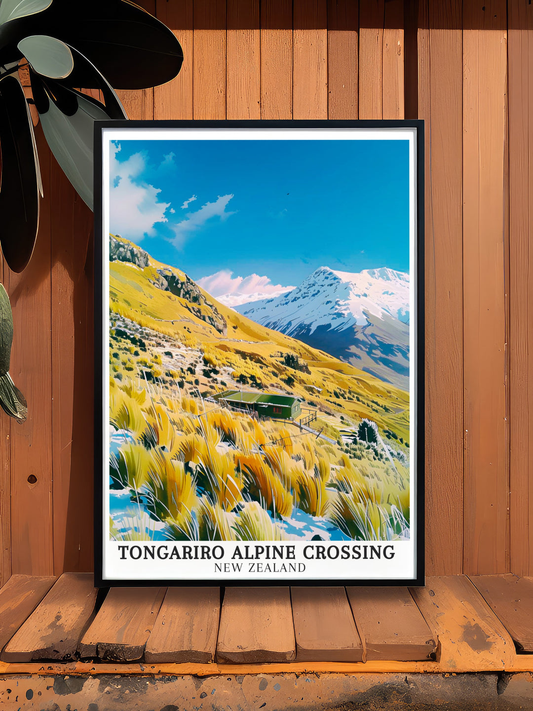 Mount Ruapehu framed art featuring the imposing and majestic snow capped peak of New Zealands highest active volcano. A striking tribute to the natural wonders of New Zealand, this framed art is ideal for those who love dramatic landscapes.