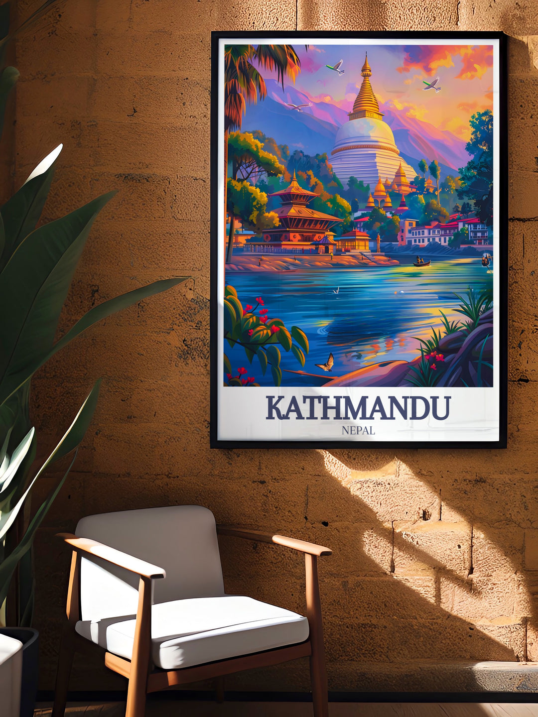 Highlighting the stunning Durbar Square and the majestic Mount Everest, this Kathmandu travel print is a must have for any adventurer. This Nepal wall art is ideal for those who dream of visiting or cherish memories of Kathmandu.