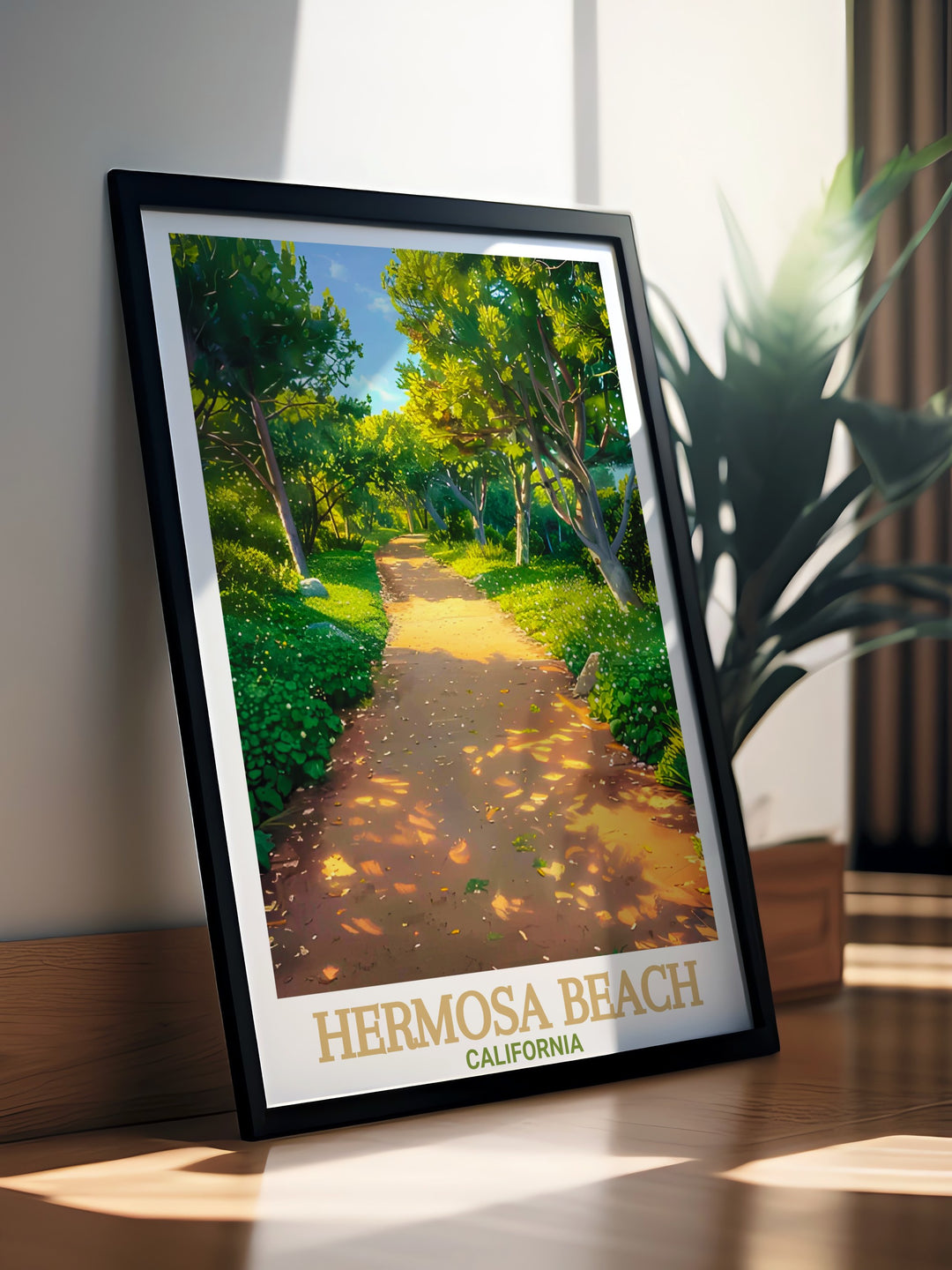 A bold and vibrant map print of Hermosa Beach, showcasing its unique street layout and beachside charm. This wall art is perfect for anyone who enjoys modern, artistic takes on geography and loves Southern Californias coastal cities.