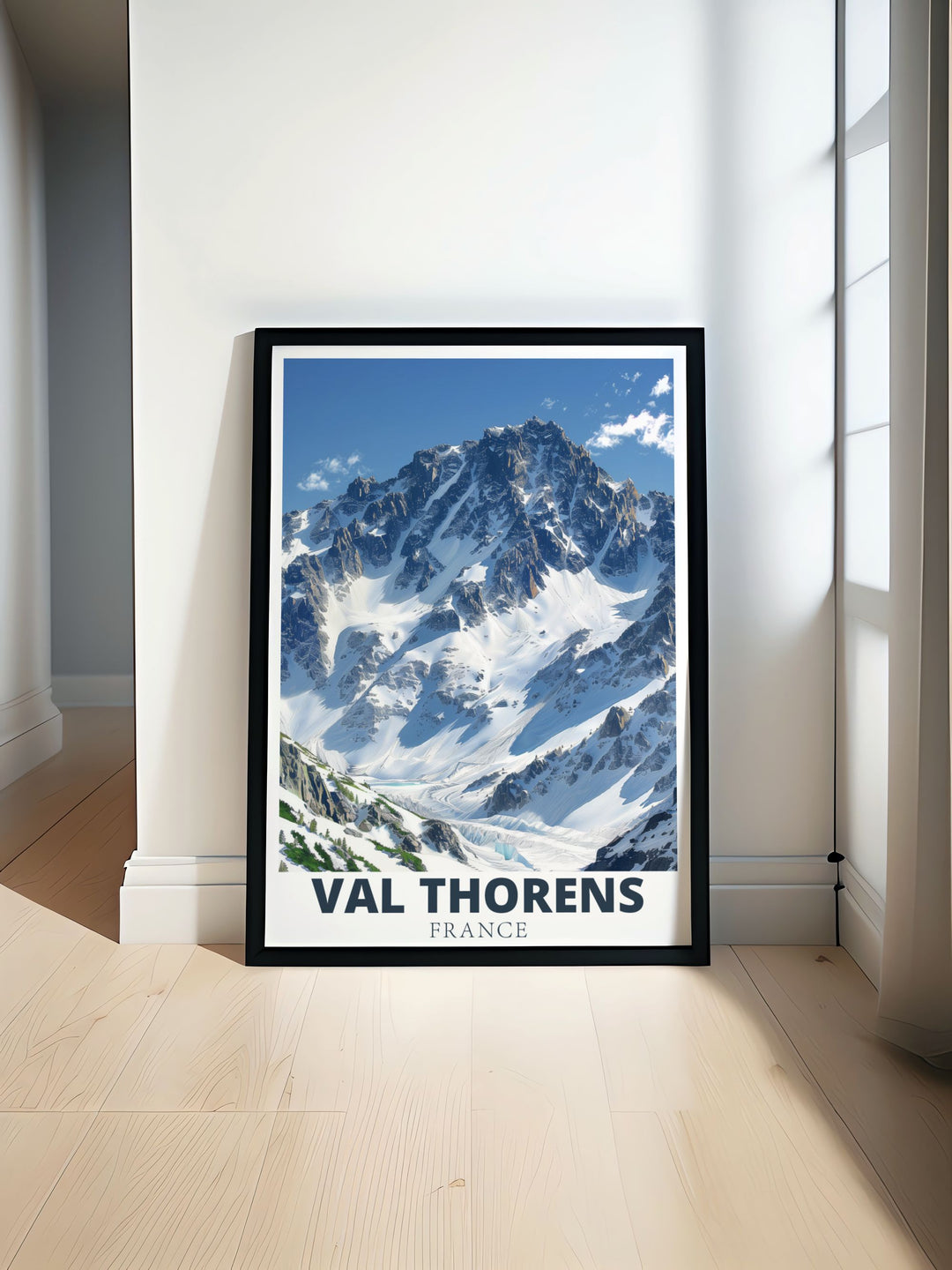 Featuring the Peclet Glacier and Val Thorens, this ski art poster embodies the excitement of winter sports. Whether youve experienced the French Alps or are planning your next ski trip, this wall art is an ideal way to bring alpine charm into your home.