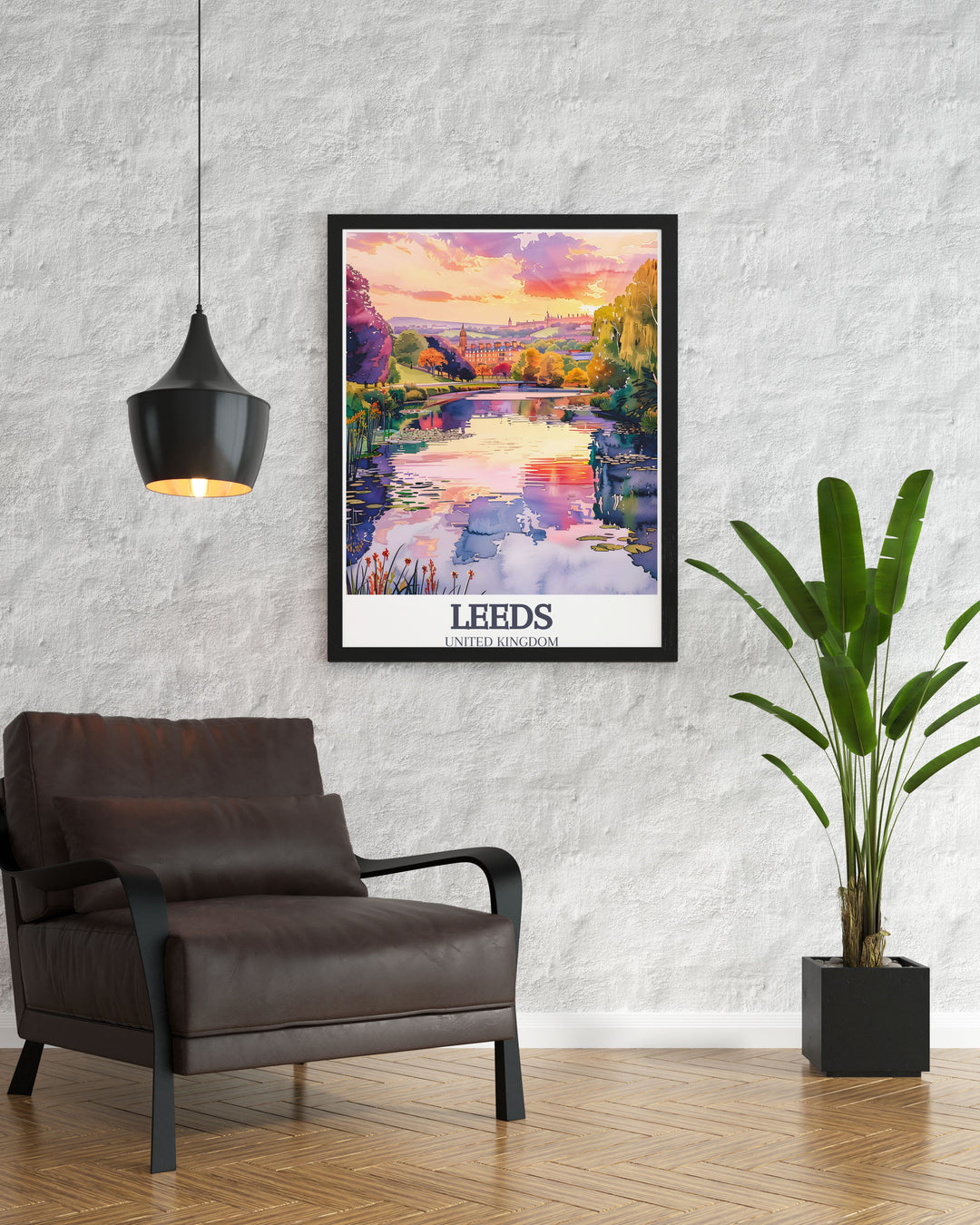 Captivating Roundhay Park and Waterloo Lake print perfect for England travel gifts. This stunning artwork highlights the serene environment of Leeds and makes an excellent addition to any collection of England wall art.