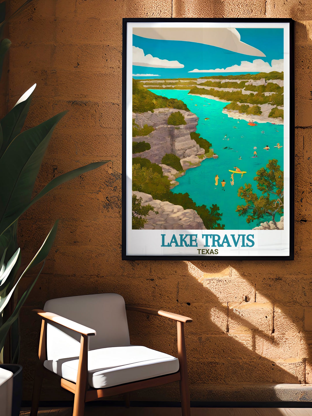 This Texas wall art showcases the natural beauty of Lake Travis and Pace Bend Park, two of Texas most cherished outdoor destinations. Ideal for nature enthusiasts or those who seek unique travel inspired décor for their home.