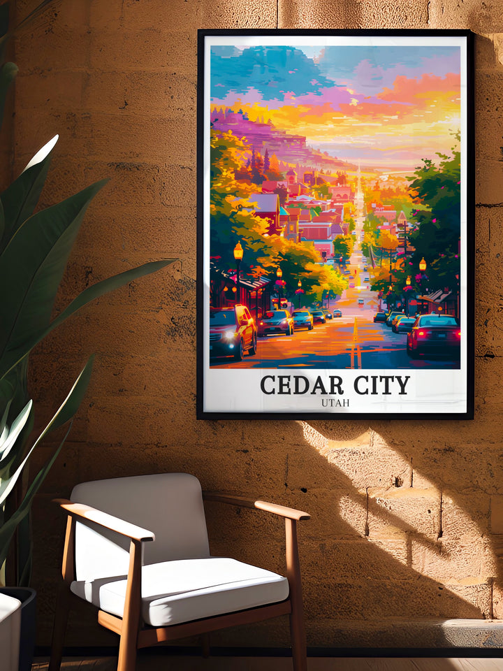 Cedar City Utah print featuring Center Street in the Historic District perfect for those who appreciate Utahs rich history and are looking to incorporate meaningful art into their home decor collection