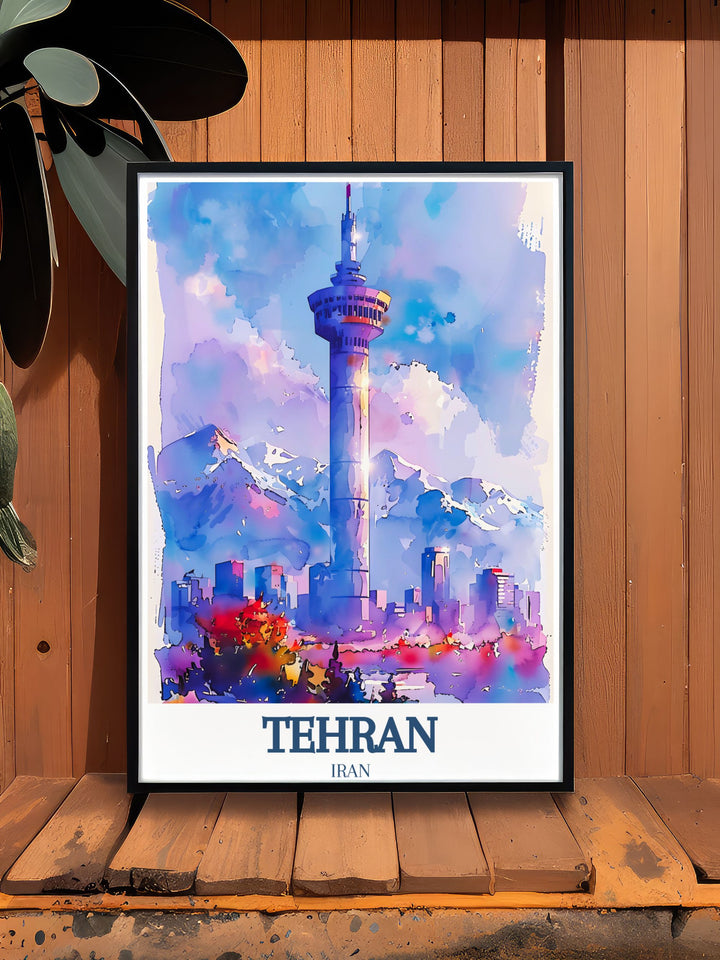 Digital download of Tehran Art Print featuring Alborz Mountain ideal for personalized gifts and stunning living room decor