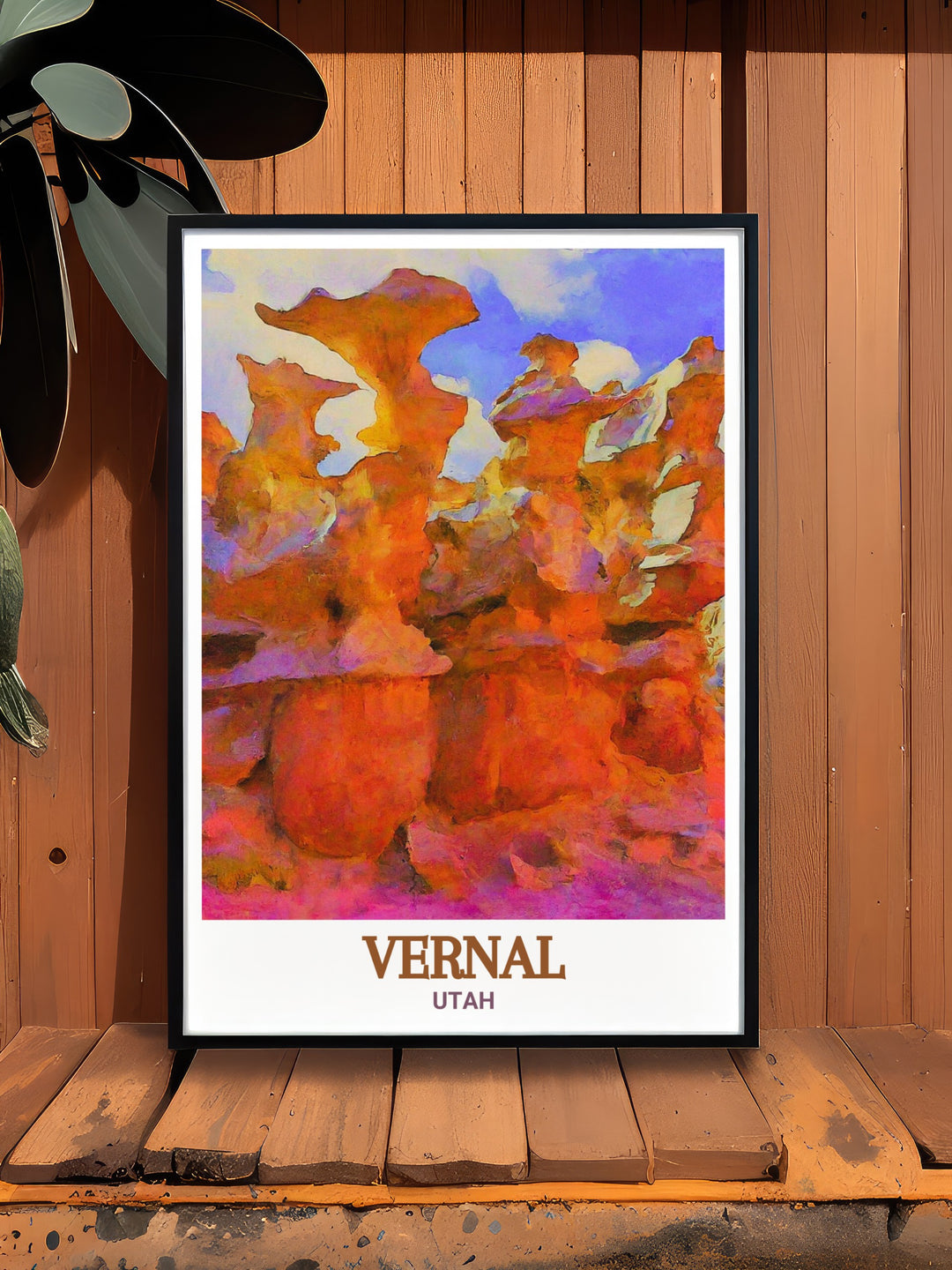 Fantasy Canyon Framed Art, capturing the mystique of Utahs unique rock formations, crafted by nature over millions of years. This Vernal poster brings the magic of Utah into your home.