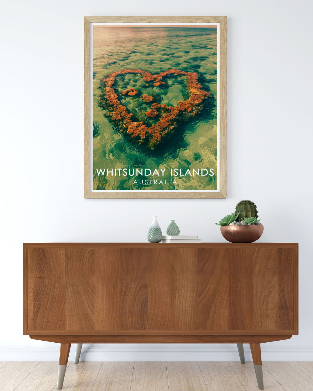 Heart Reef artwork highlighting the striking natural beauty of the Whitsunday Islands perfect for creating a serene and elegant living space