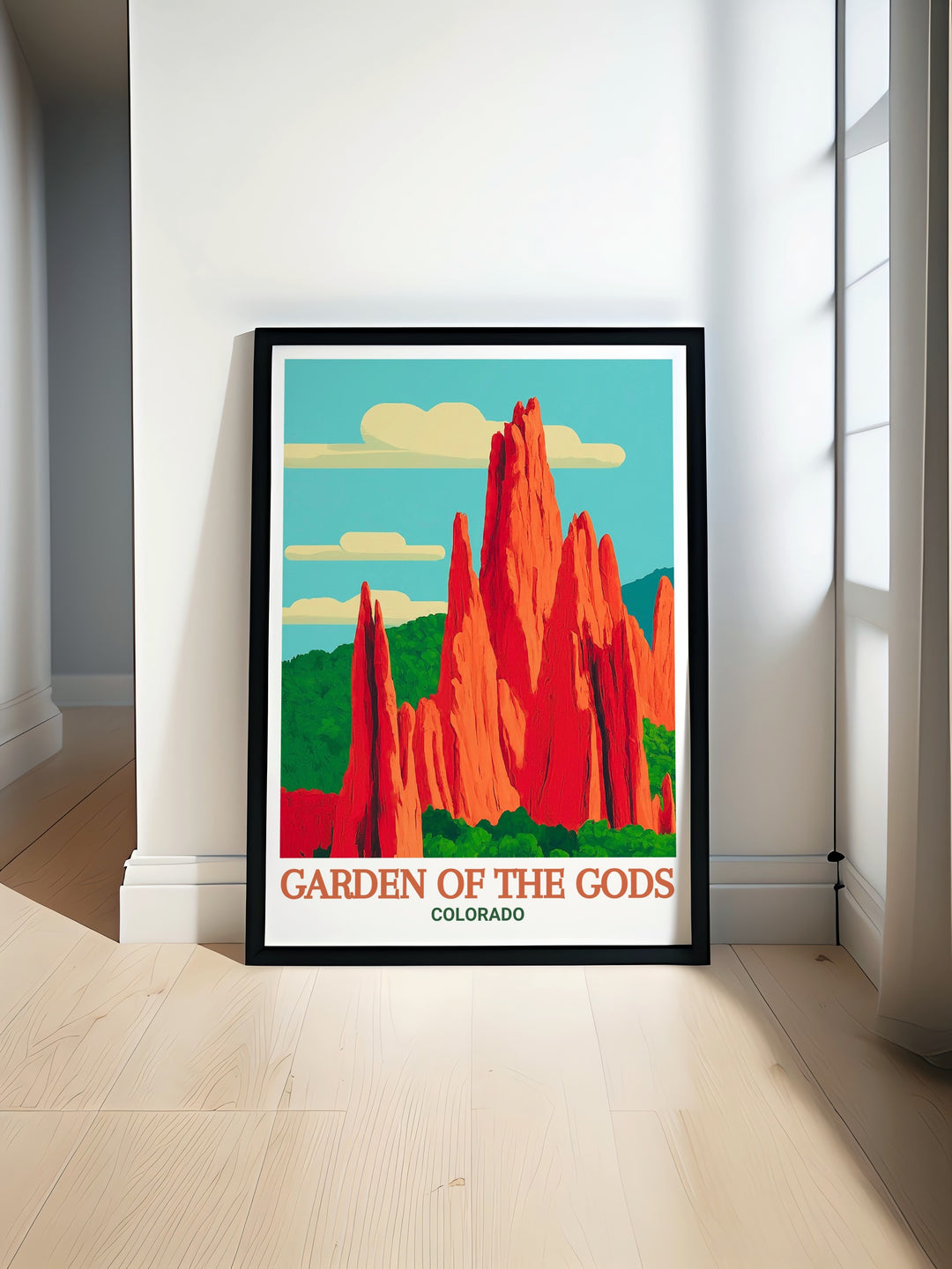 a poster of the garden of the gods in colorado