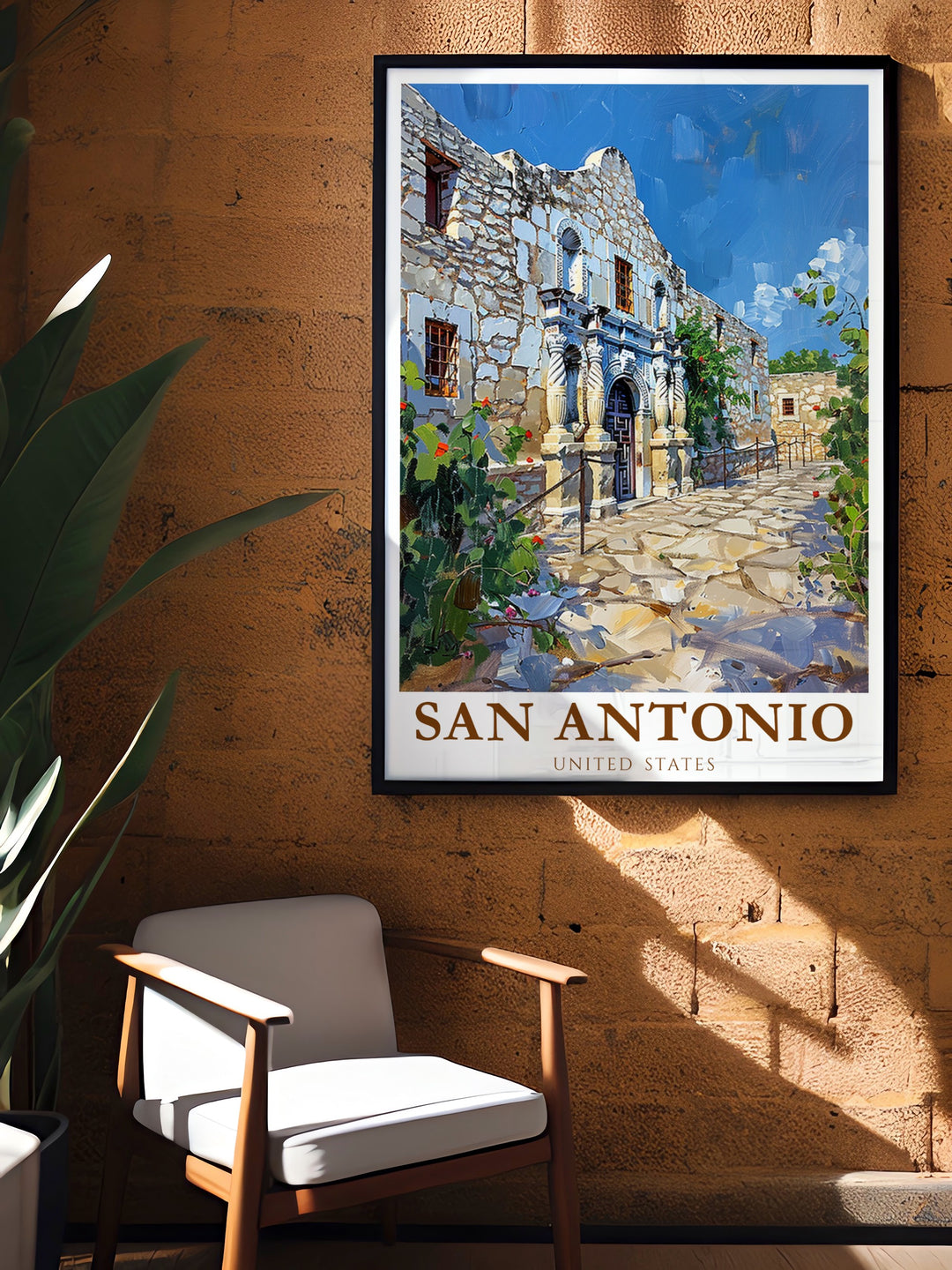 Showcasing the Alamo in vibrant detail, this San Antonio travel print is an excellent choice for those with an appreciation for Texas and American history. The artwork adds a meaningful touch to any home or office space.