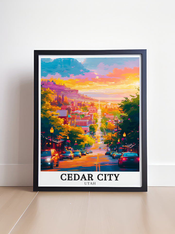 Center Street Cedar City Historic District artwork depicting the timeless beauty of Utahs architectural heritage this stunning print adds sophistication to any room while capturing the essence of Cedar Citys history