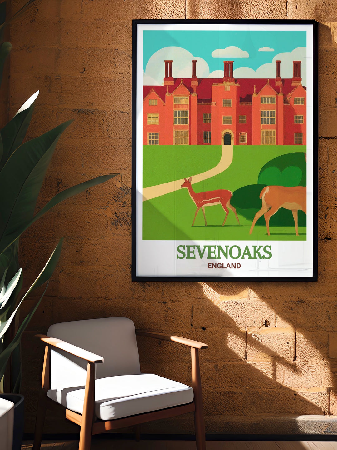 Canvas art depicting the vast landscapes of Knole Park, with its centuries old oak trees and the iconic Knole House in the distance. This England canvas art piece brings the peaceful and historic charm of Sevenoaks into your home. The high quality print on canvas enhances the artworks texture and depth, making it a stunning focal point in any room. Ideal for those looking to celebrate the natural beauty and historical significance of England.