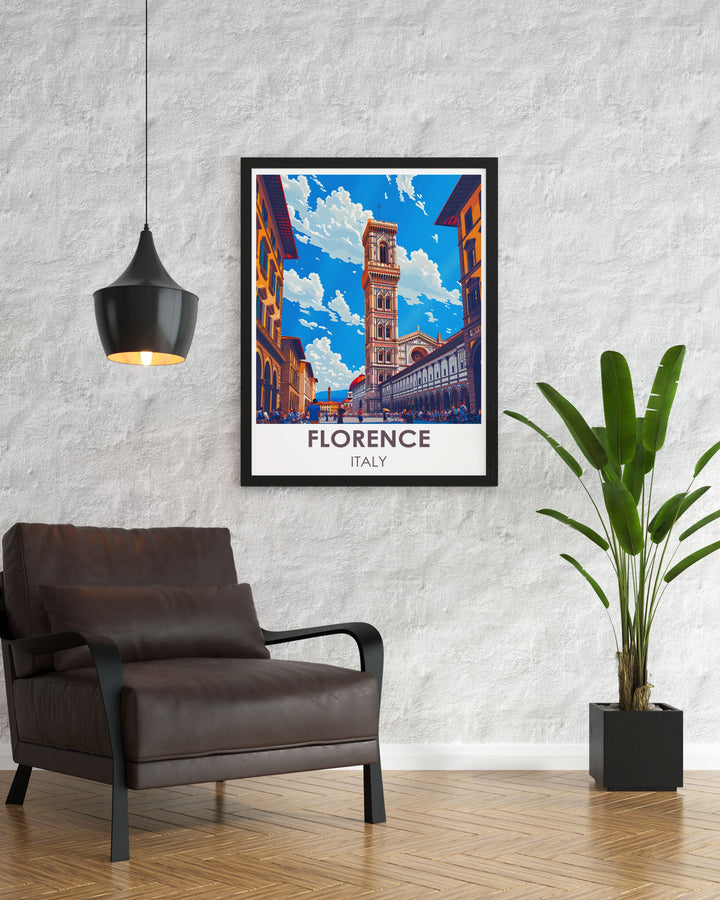 Poster featuring the vibrant Piazza della Signoria, capturing the artistic and cultural heart of Florence.