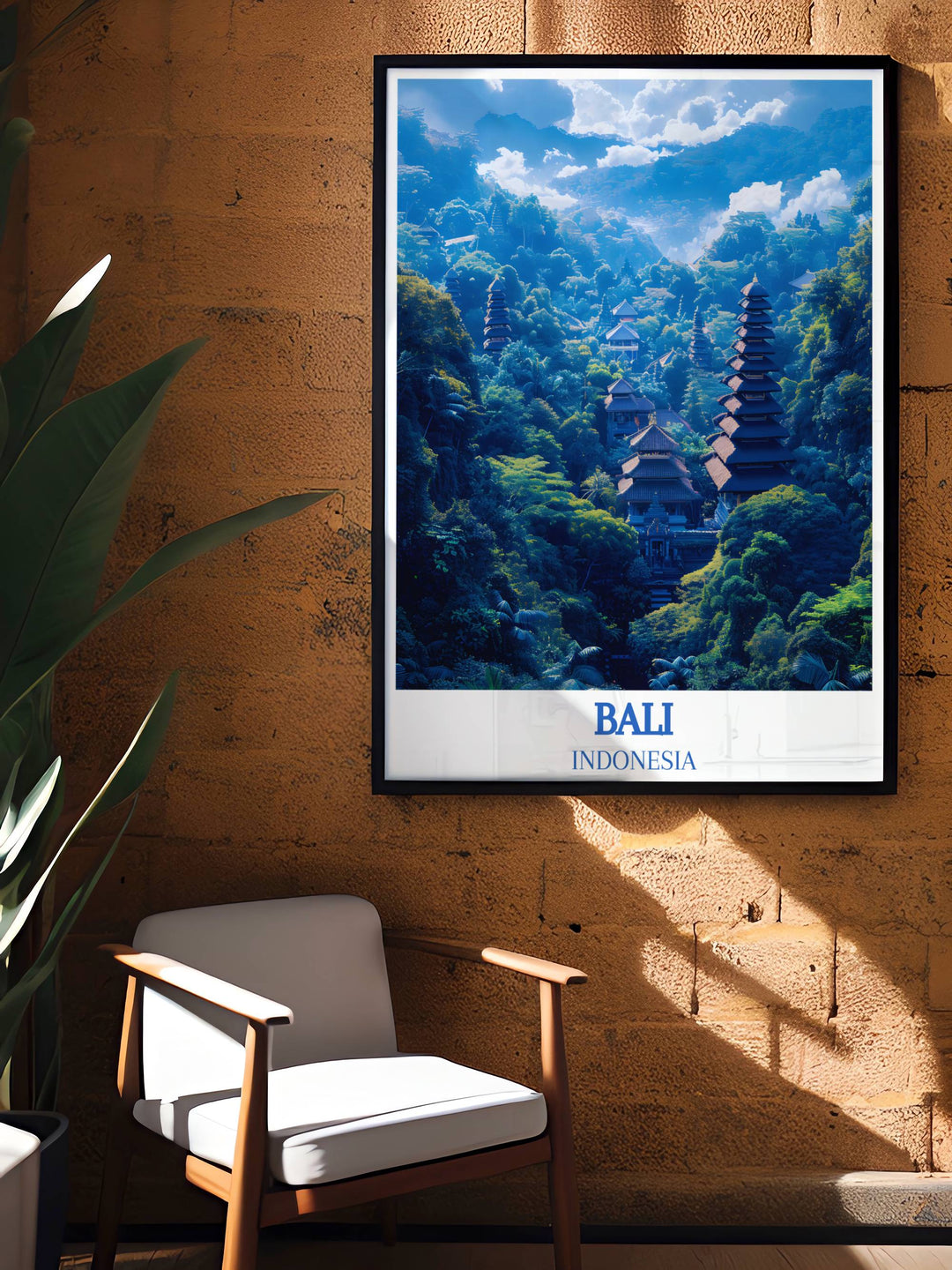 Ubud Monkey Forest print capturing the lush greenery and playful monkeys in their natural habitat, a stunning addition to any home decor.