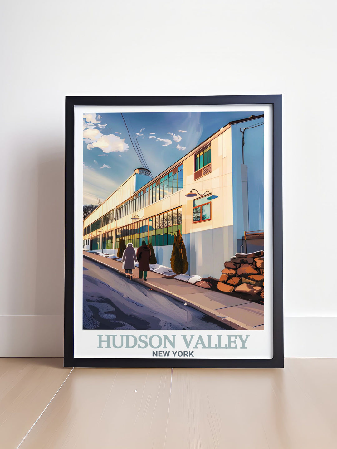 Hudson Valley fine line print featuring The Wick Hotel is perfect for creating modern home decor the black and white map design adds sophistication to any room and makes an ideal gift for art lovers or those celebrating birthdays anniversaries or holidays like Christmas.