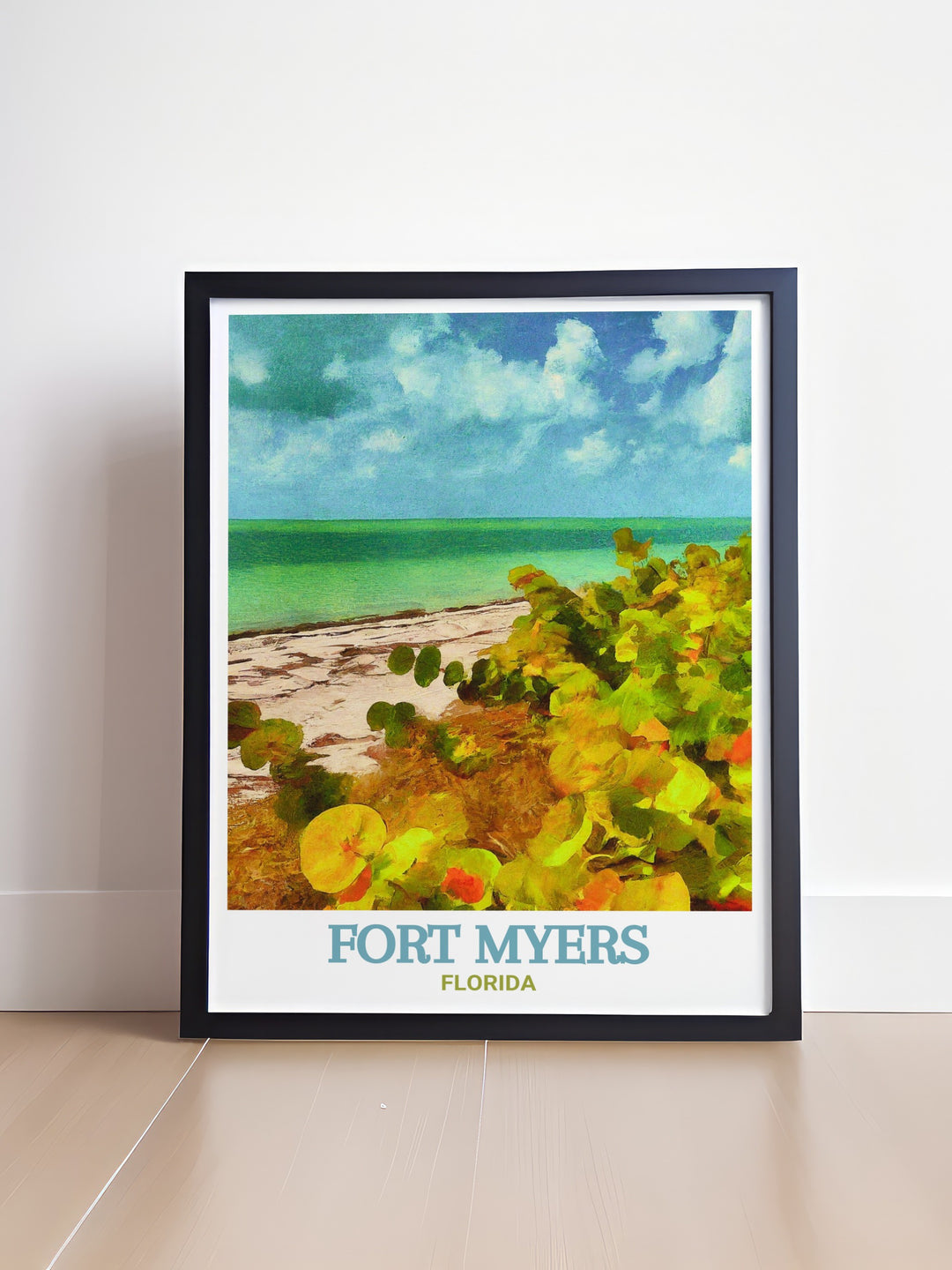 Scenic poster of Lovers Key State Park showcasing its lush landscapes and stunning views. This Florida wall art captures the parks beauty, making it a great addition for those who love serene and picturesque decor.