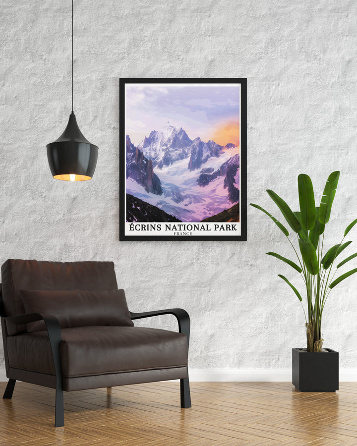 France Art Decor featuring Ecrins National Park with Combe du Vallon du Fangeas and La Grave glaciers adding a touch of natural beauty to any living room