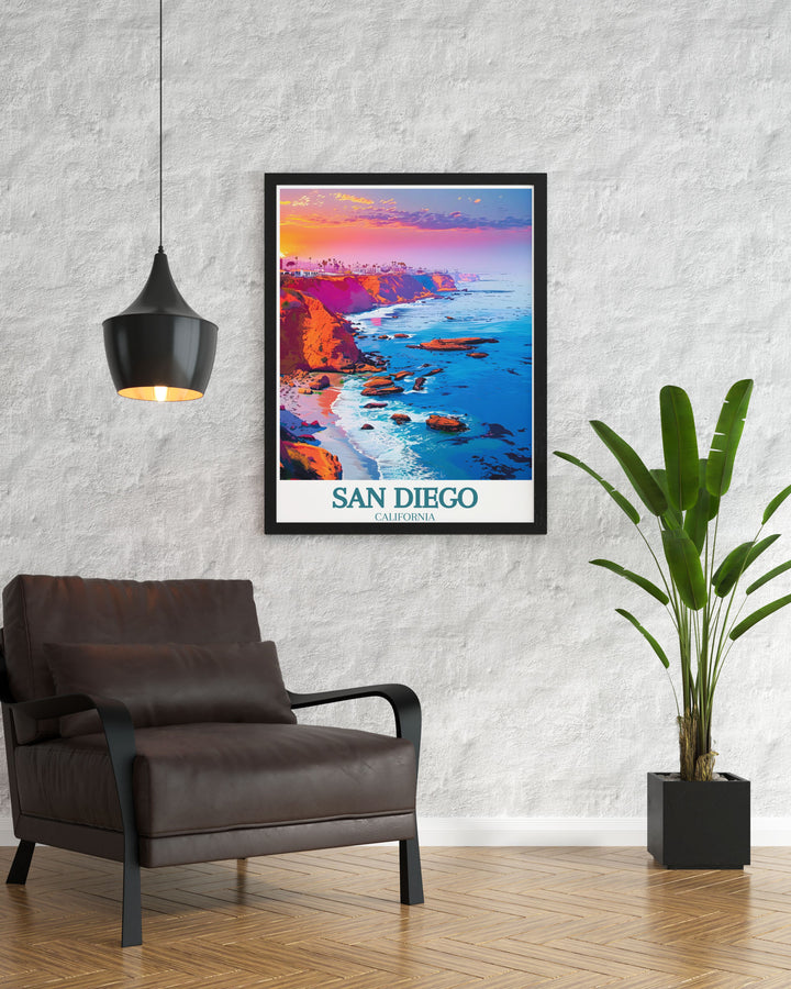 Enhance your living space with La Jolla Cove wall art. This California artwork showcases the picturesque scenery of San Diego, making it a perfect California gift. Ideal for those who appreciate fine art and the serene landscapes of La Jolla Cove.