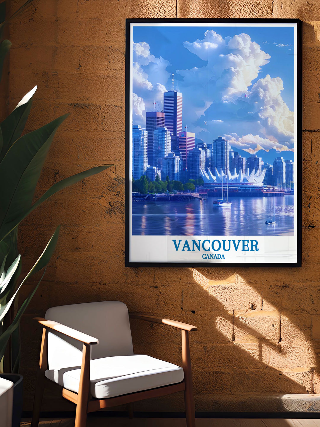 Unveil the cultural richness of Canada Place with this detailed print. The piece showcases the iconic architecture and lively atmosphere of Vancouvers waterfront, ideal for enhancing your art collection.