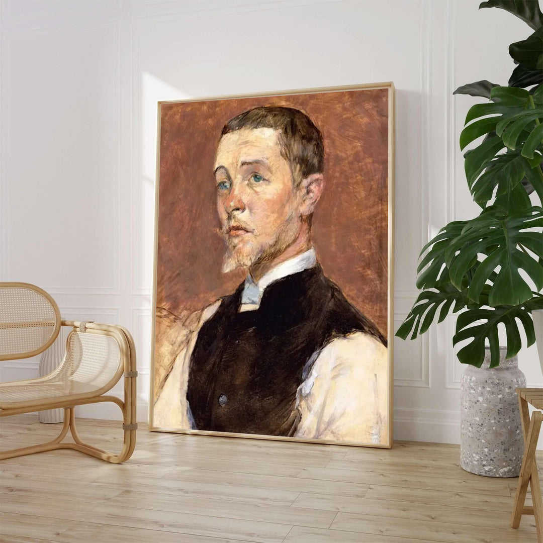 Vintage French oil painting poster depicting painter Albert Grenier in Paris, France. MapYourDreams supplies framed paper prints, unframed options, and textured canvas prints for home styling.