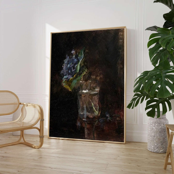 Fine art print of Bouquet Of Violets In A Vase (1882), Henri de Toulouse-Lautrec featuring purple flowers in a glass vase set in Paris, France. Available as an unframed paper print, textured gallery stretched canvas wall decor, or custom framed print directly from MapYourDreams.