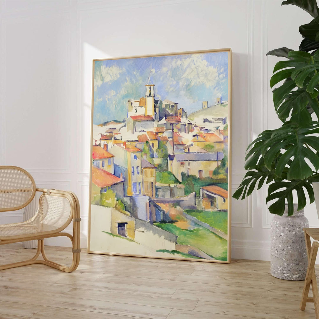 Historic Post-Impressionist landscape painting print of Paul Cezanne Gardanne 1885 painted in Gardanne France. Choose an unframed fine art paper print, a textured gallery stretched canvas print, or custom framed wall decor directly from MapYourDreams for your living room.