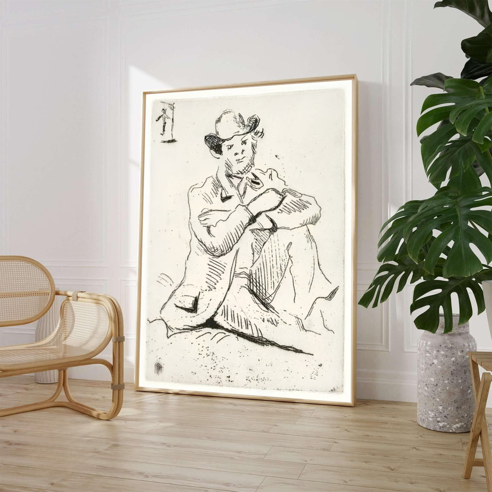 Historic Impressionist etching print of Paul Cezanne Guillaumin With Hanged Man 1873 created in Auvers-sur-Oise France. Choose an unframed fine art paper print, a textured gallery stretched canvas print, or custom framed wall decor directly from MapYourDreams for your living room.
