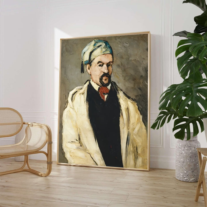 Historic Expressionist portrait print of Paul Cezanne The Artists Uncle Dominique 1866 painted in Aix-en-Provence France. Choose an unframed fine art paper print, a textured gallery stretched canvas print, or custom framed wall decor directly from MapYourDreams for your living room.