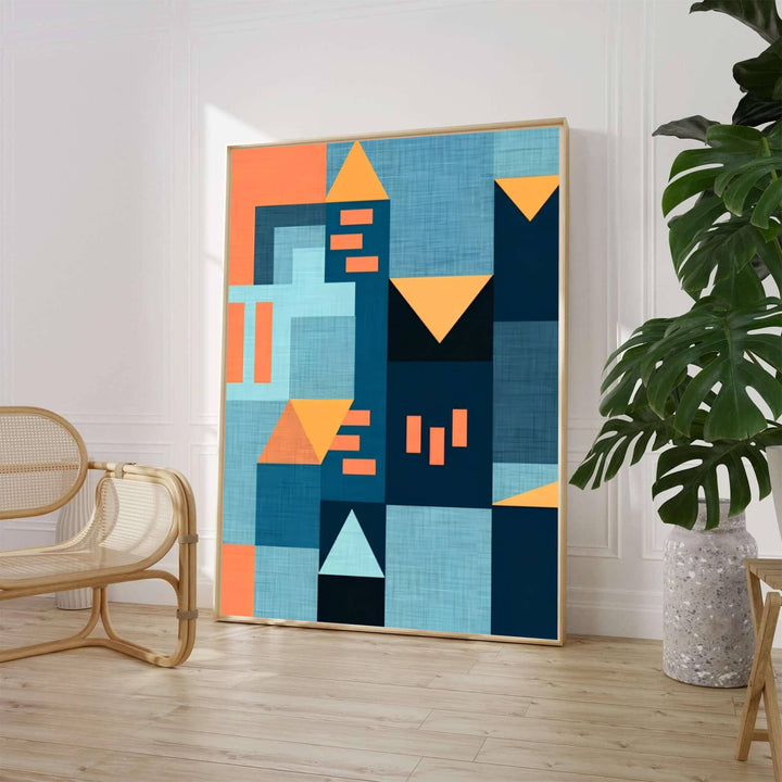Evoking the crisp architectural sunset lines over European urban centers celebrated during the German modernist movement, this geometric Paul Klee Golden Twilight Architecture Poster highlights vertical color blocks and sharp orange triangular peaks. Offered by MapYourDreams, this artwork is available in flexible options including unframed paper, custom wooden frames, and gallery canvas wraps.