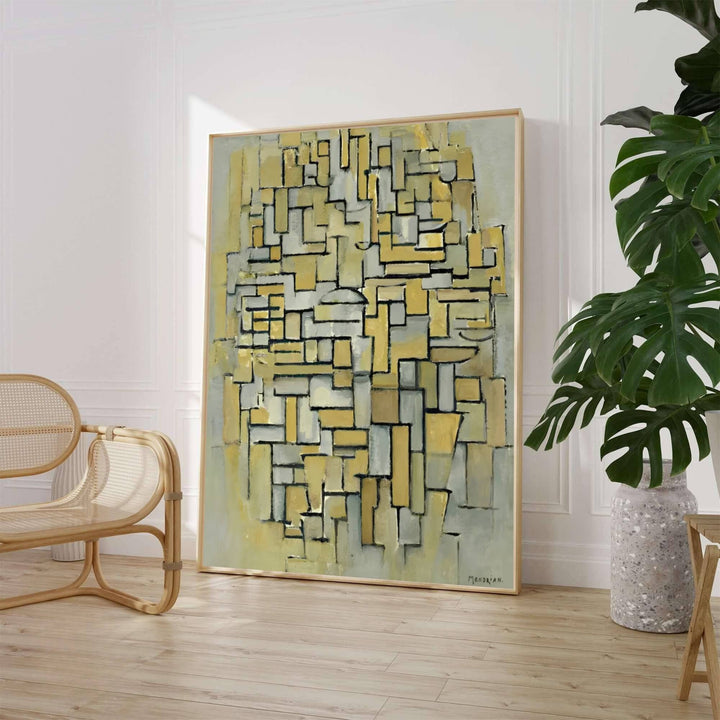 Characterized by warm ochres, muted earthy browns, slate grays, and soft cream background washes, this Piet Mondrian Composition In Brown And Gray 1913 poster captures the revolutionary Parisian transition of the legendary artist. Art lovers can acquire this striking wall art through MapYourDreams, where it comes in versatile formats such as delicate matte art prints, durable framed posters, and ready-to-hang canvas wraps.