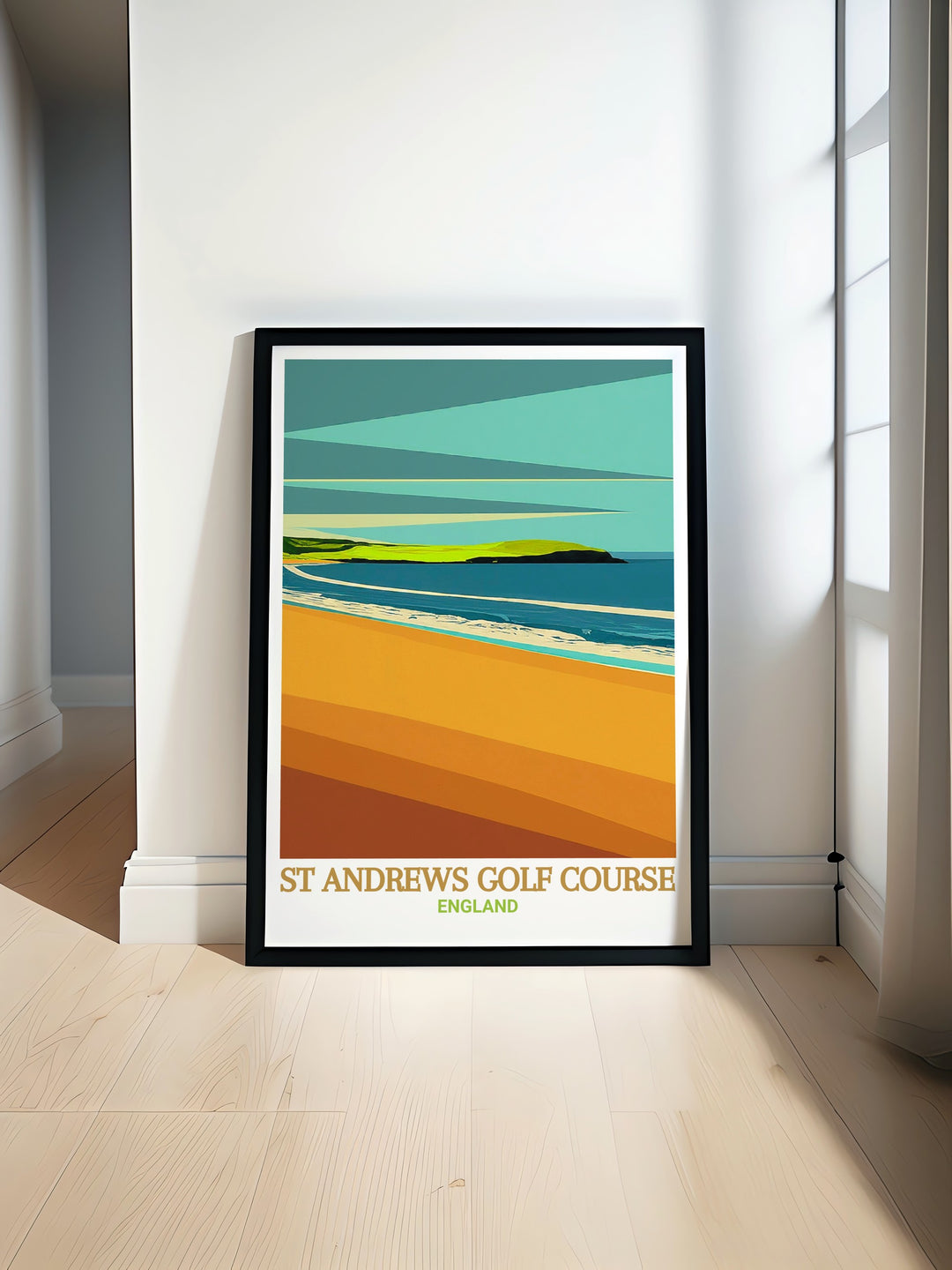 Wall art of St Andrews Golf Course, focusing on the historic significance and visual grandeur of this legendary location. Perfect for those who appreciate the sport of golf and the cultural heritage of Scotland, this framed art piece will elevate any room.