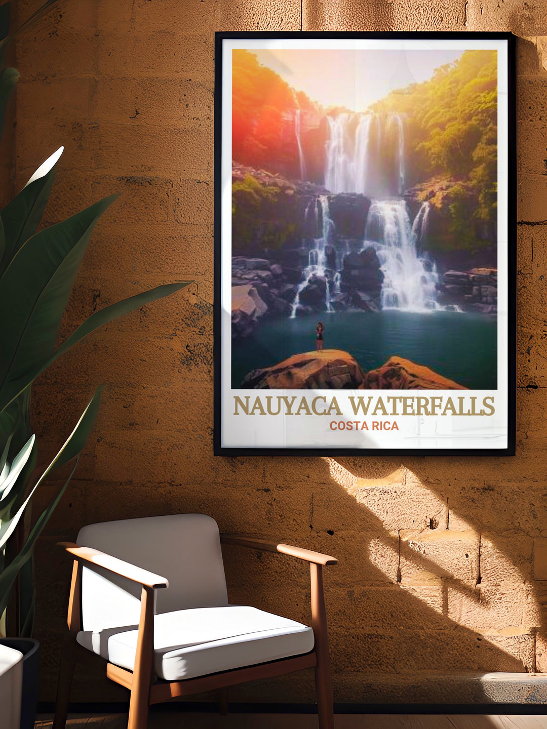 Nauyaca Waterfalls art print capturing the vibrant beauty of Costa Rica ideal for decorating your living room or office with a touch of nature this stunning wall art is perfect for those who appreciate the natural landscapes and want to bring them indoors