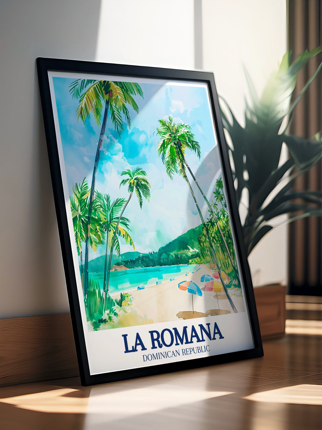 This La Romana art print captures the stunning beauty of Bayahibe Beach and the lush landscapes of the Dominican Republic National Park. A perfect gift for nature lovers and travelers who want to bring a piece of the Caribbean into their home.