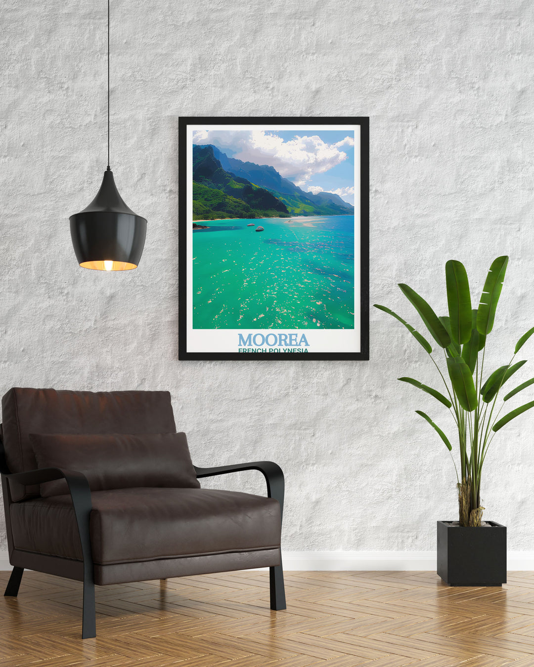 This Moorea Poster Print beautifully captures the stunning tropical scenery of French Polynesia. The vibrant colors of Cooks Bay and the towering mountains of Moorea are brought to life, making this print perfect for adding a serene island vibe to any space. Ideal for travel lovers and art collectors.