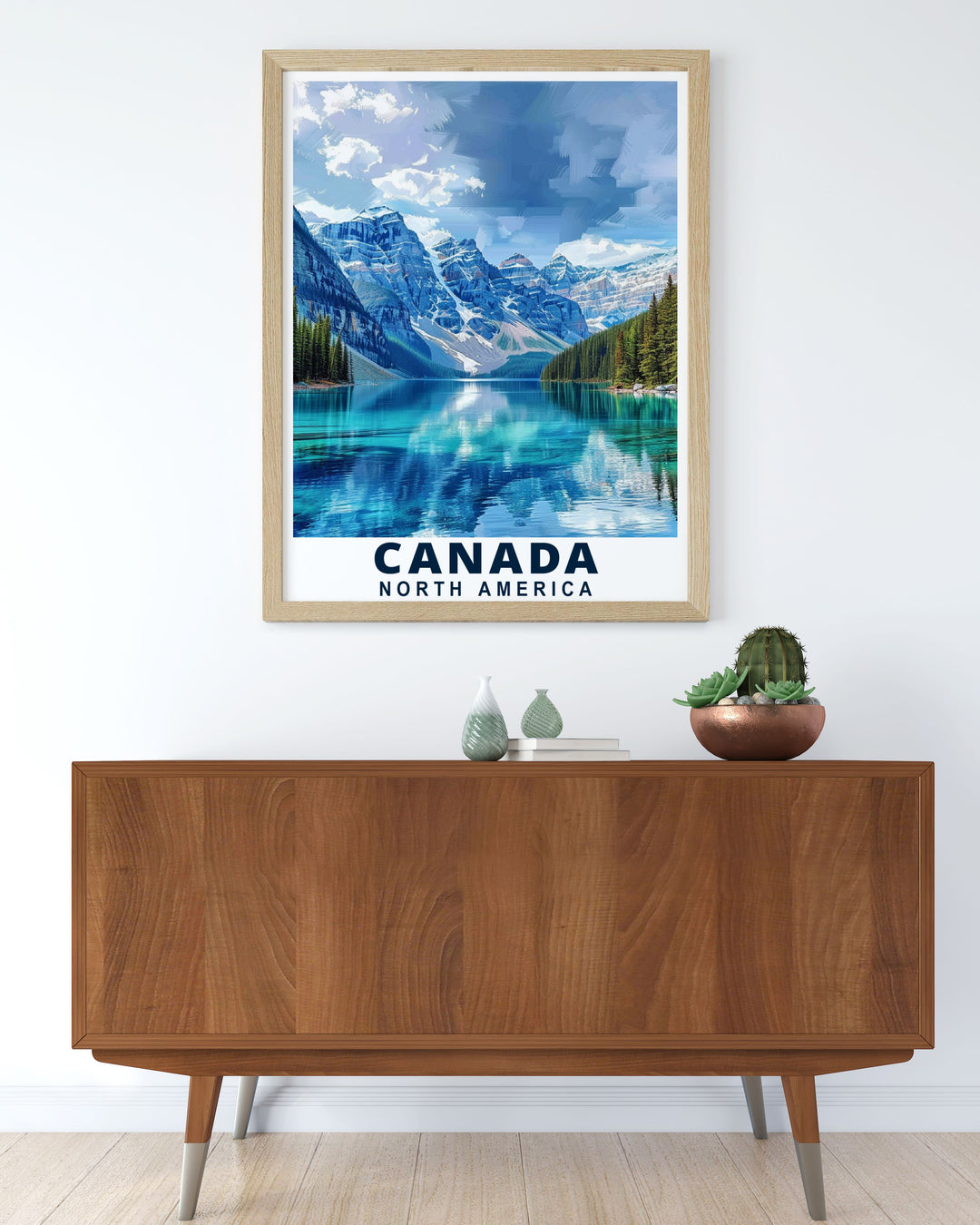 Featuring lush landscapes of Banff National Park and the iconic Lake Louise, this poster is ideal for those who wish to bring a piece of Canadas natural beauty into their home.