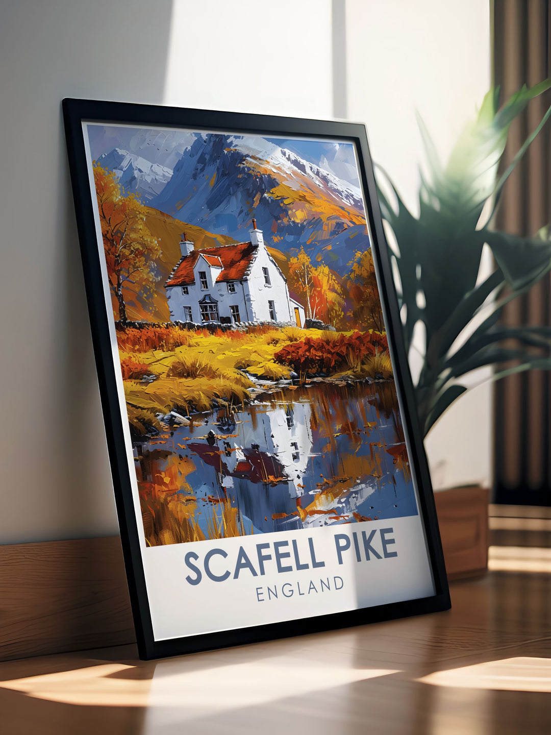 This Scafell Pike print captures the essence of Englands tallest mountain, perfect for adding a touch of natures grandeur to your home decor. A must have for hiking enthusiasts and nature lovers.