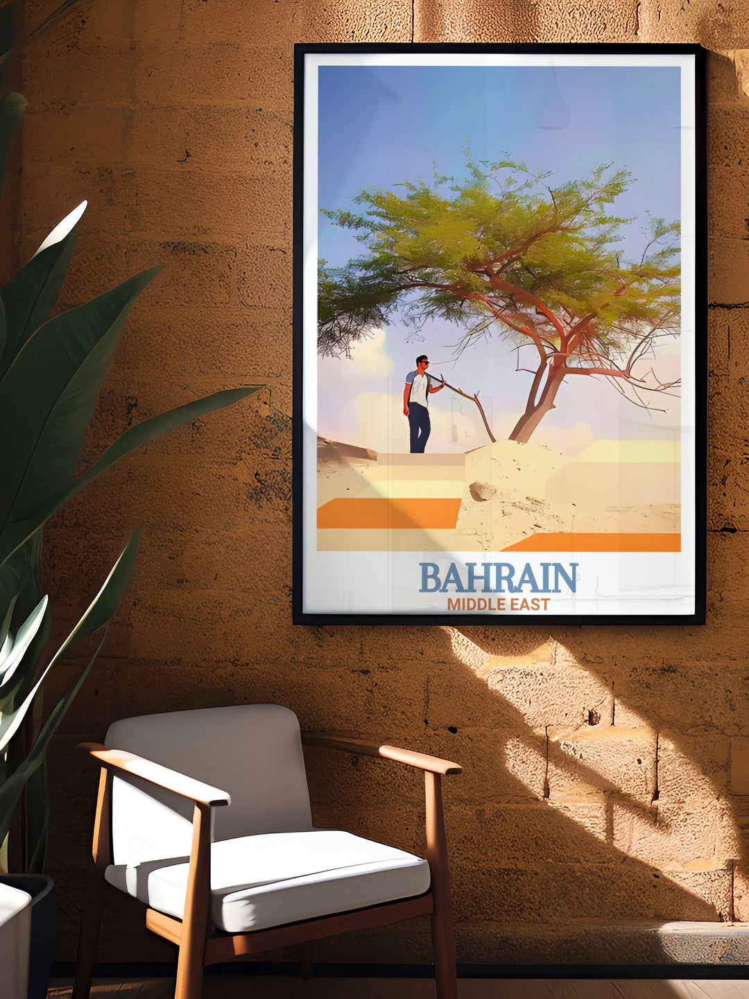 Bahrain Artwork showcasing the majestic Tree of Life an ideal piece for wall decor or a thoughtful gift for those who appreciate Middle Eastern art and nature.