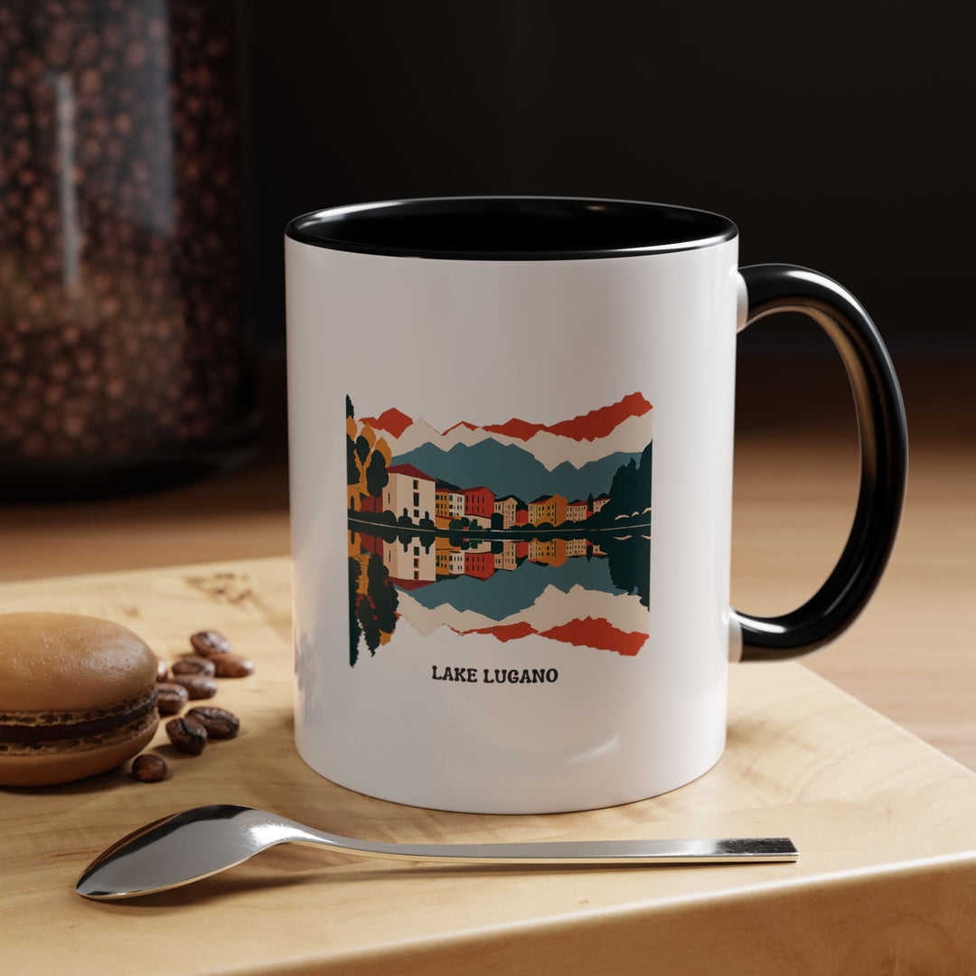 Celebrate the beauty of Lake Lugano with this stunning mug. Featuring detailed artwork of the lake’s tranquil waters and surrounding mountains, this mug is microwave-safe and dishwasher-safe, making it perfect for daily use or gifting.