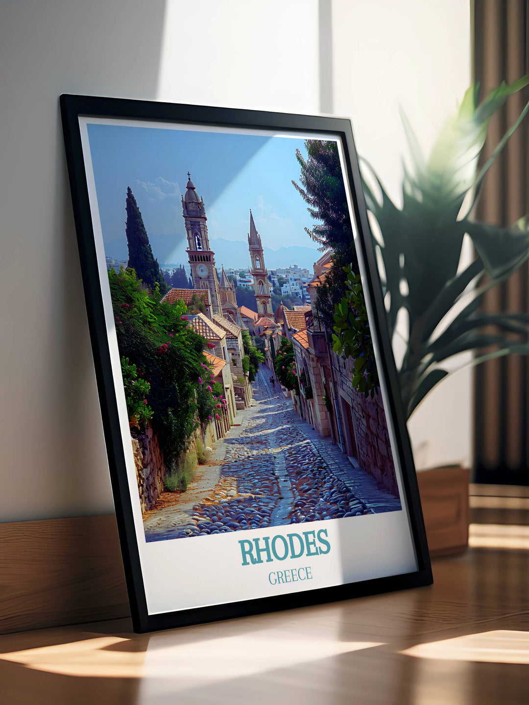 Greece Travel Print showcasing Rhodes Old Town UNESCO World Heritage Site brings a piece of historic Rhodes Greece into your home. This artwork is ideal for those who cherish travel and culture. Perfect as a unique gift or to enhance your personal living space with historical elegance.