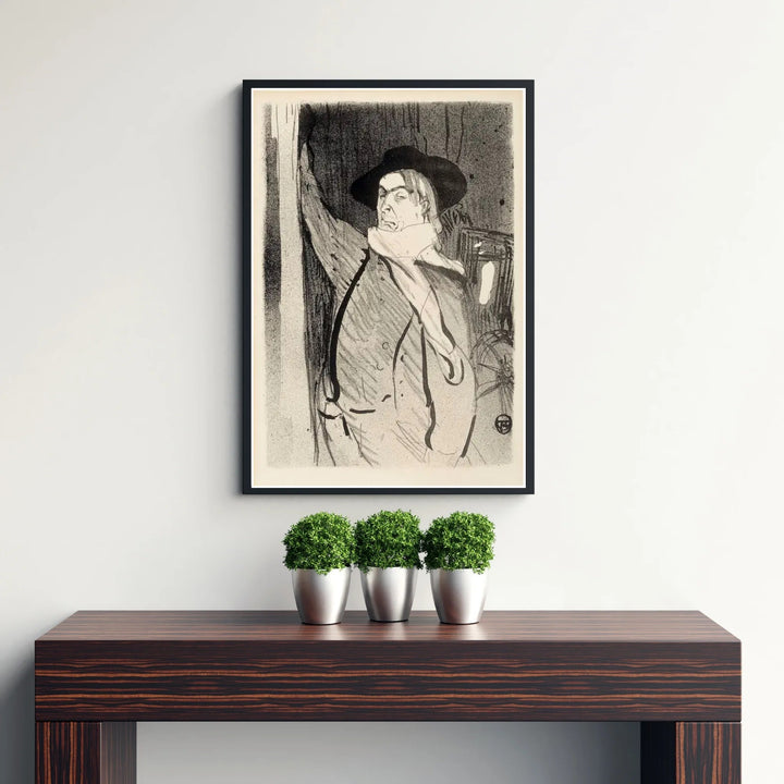 Historic Henri de Toulouse-Lautrec Aristide Bruant 1893 cabaret artwork print set in the bohemian district of Montmartre Paris France. MapYourDreams features high-quality framed, unframed, and canvas wall decor formats.