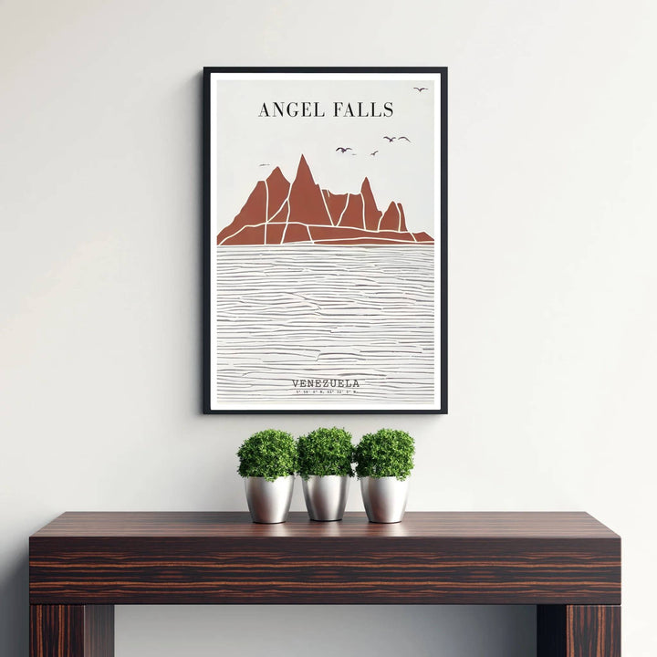 Aesthetic boho travel art print capturing the serene, high-altitude atmosphere of Venezuela&