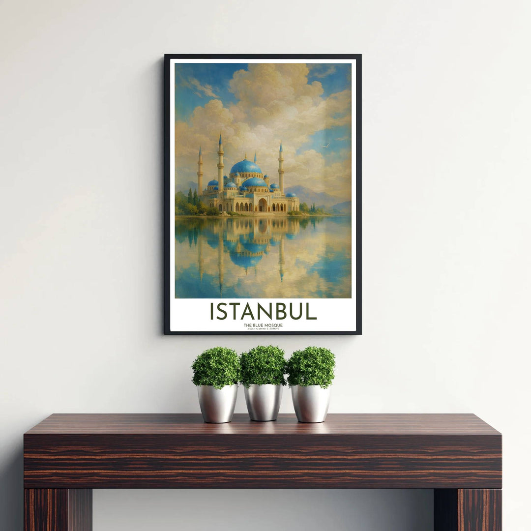 Golden hour oil painting poster of Istanbul&