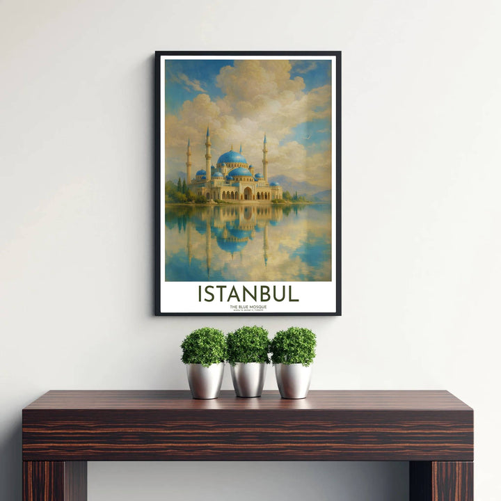 Golden hour oil painting poster of Istanbul&